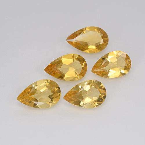 Gemas de citrino dorado natural de 3,17 ct, en forma de pera, VVS-VS