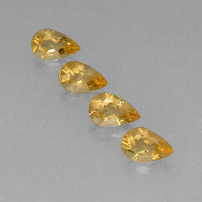 Gemas de citrino amarillo natural de 2,63 ct, en forma de pera, VVS