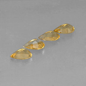 Gemas de citrino amarillo natural de 2,63 ct, en forma de pera, VVS
