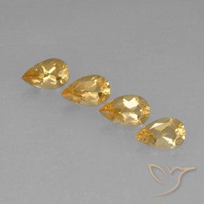 Gemas de Citrino Light Orange-Gold  natural de 2.88 ct, En forma de pera, VVS
