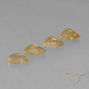 Gemas de Citrino Light Orange-Gold  natural de 2.88 ct, En forma de pera, VVS