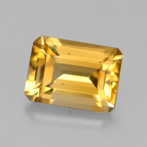 Citrino amarillo natural de 1,52 ct, corte esmeralda, VVS-VS