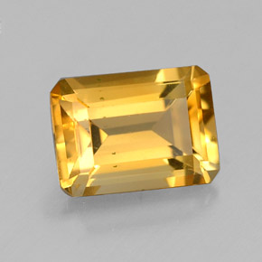 Citrino amarillo natural de 1,52 ct, corte esmeralda, VVS-VS