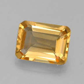 Citrino amarillo natural de 1,56 ct, corte esmeralda, VVS