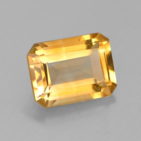 Citrino amarillo natural de 1,39 ct, corte esmeralda, VVS