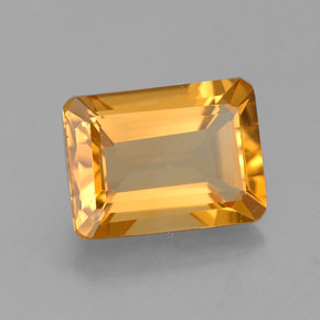 Citrino amarillo natural de 1,43 ct, corte esmeralda, VVS
