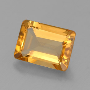 Citrino amarillo natural de 1,43 ct, corte esmeralda, VVS
