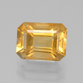 Citrino amarillo natural de 1,46 ct, corte esmeralda, VVS