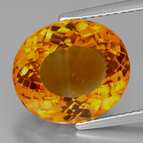 Citrino naranja natural de 6,58 ct, corte óvalo, VVS