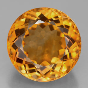 Citrino Naranja amarillo natural de 10.88 ct, Corte Redondo, VVS-VS