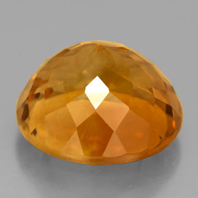 Citrino Naranja amarillo natural de 10.88 ct, Corte Redondo, VVS-VS