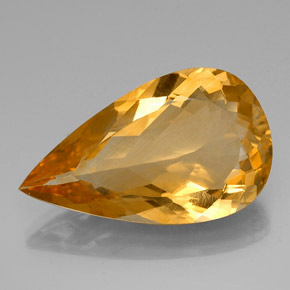Citrino amarillo natural de 27,18 ct, en forma de pera, VVS