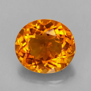 Citrino naranja natural de 3,37 ct, corte óvalo, VVS