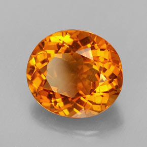 Citrino naranja natural de 3,37 ct, corte óvalo, VVS