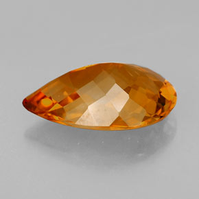 Citrino naranja natural de 4,66 ct, en forma de pera, VVS
