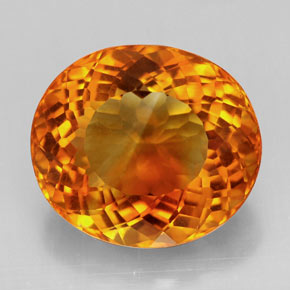 Citrino naranja natural de 13,09 ct, corte óvalo, IF