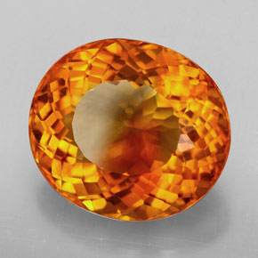 Citrino naranja natural de 13,09 ct, corte óvalo, IF