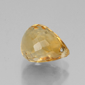 Citrino amarillo natural de 1,69 ct, briolette, VVS-VS