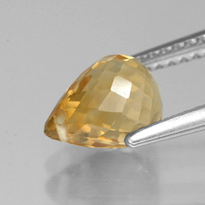 Citrino amarillo natural de 1,69 ct, briolette, VVS-VS