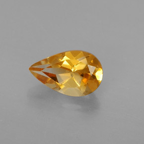 Citrino amarillo natural de 0,76 ct, en forma de pera, VVS