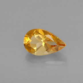 Citrino amarillo natural de 0,76 ct, en forma de pera, VVS