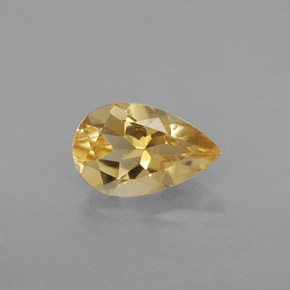 Citrino amarillo natural de 0,77 ct, en forma de pera, VVS