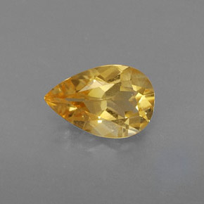 Citrino amarillo natural de 0,70 ct, en forma de pera, VVS
