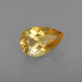 Citrino amarillo natural de 0,70 ct, en forma de pera, VVS