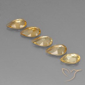 Gemas de Citrino Dorado claro natural de 3.03 ct, En forma de pera, VVS