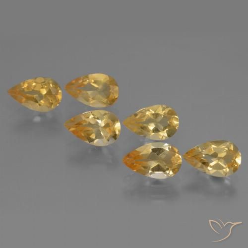 4.70ctw Natural Medium Gold  Citrino, En forma de pera, VVS