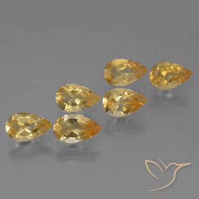 Gemas de Citrino Medium Gold  natural de 4.70 ct, En forma de pera, VVS