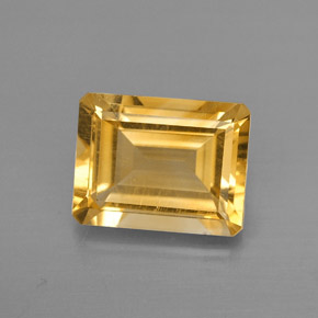 Citrino amarillo natural de 2,14 ct, corte esmeralda, VS