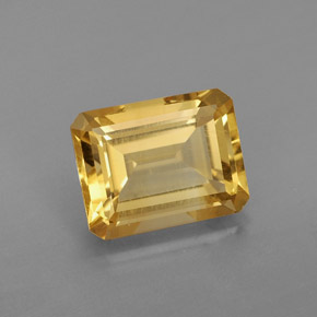 Citrino amarillo natural de 2,08 ct, corte esmeralda, VS