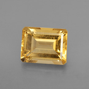 Citrino amarillo natural de 2,23 ct, corte esmeralda, VS