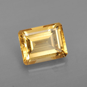 Citrino amarillo natural de 2,23 ct, corte esmeralda, VS