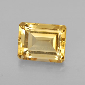 Citrino amarillo natural de 2,56 ct, corte esmeralda, VVS-VS