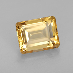 Citrino amarillo natural de 2,56 ct, corte esmeralda, VVS-VS