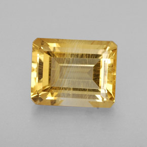 Citrino amarillo natural de 2,50 ct, corte esmeralda, VS