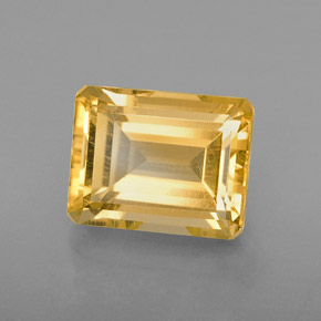 Citrino amarillo natural de 2,49 ct, corte esmeralda, VS