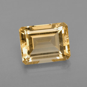 Citrino amarillo natural de 2,38 ct, corte esmeralda, VVS