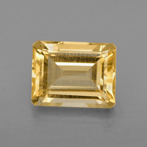 Citrino amarillo natural de 2,31 ct, corte esmeralda, VVS