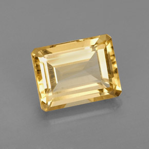 Citrino amarillo natural de 2,31 ct, corte esmeralda, VVS