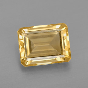 Citrino amarillo natural de 2,33 ct, corte esmeralda, VVS