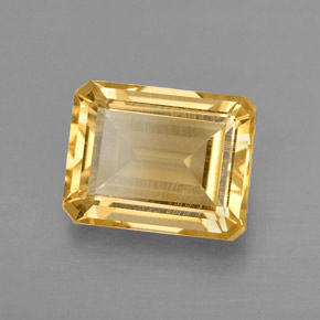 Citrino amarillo natural de 2,33 ct, corte esmeralda, VVS