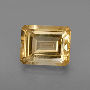 Citrino amarillo natural de 2,05 ct, corte esmeralda, VS