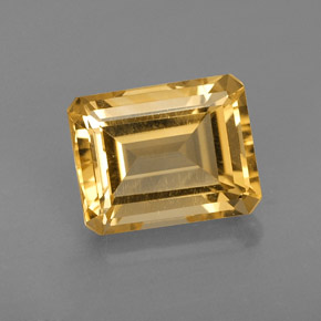 Citrino amarillo natural de 2,42 ct, corte esmeralda, VVS-VS