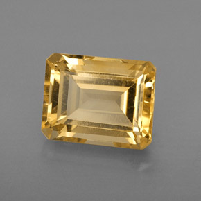 Citrino amarillo natural de 2,42 ct, corte esmeralda, VVS-VS