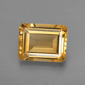 Citrino amarillo natural de 1,96 ct, corte esmeralda, VVS