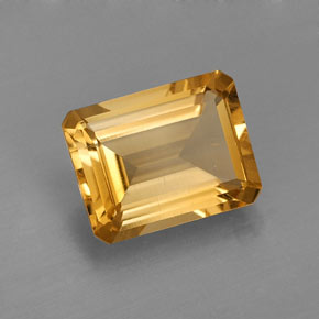 Citrino amarillo natural de 1,96 ct, corte esmeralda, VVS