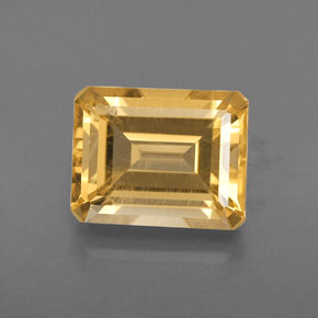 Citrino amarillo natural de 2,46 ct, corte esmeralda, VVS